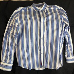 Robert Graham Blue & White Stripped Shirt